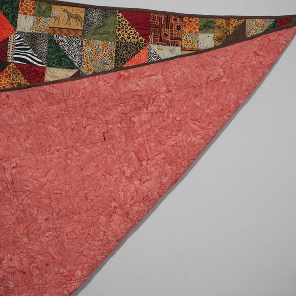 Vintage Y2K Safari Animal Print Quilt Leopard Zebra Whimsigoth Throw Blanket - Picture 10 of 11